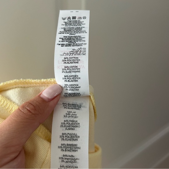 Nobody’s Child Tie Front Wide Leg Trouser in Butter Yellow Lemon size 2 NWT - Picture 9 of 11